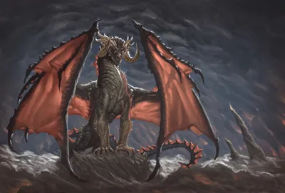 Definition Fantasy Majestic Fantasy Wallpaper 4K 2360x1600 A, High-definition, Fantasy, Wallpaper, Featuring, Majestic, Dragon, Outspread, Fiery, Wings, Standing, Rocky, Brown, Landscape, Full HD