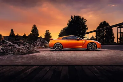 Vibrant Orange Wallpaper Cars Wallpaper 4K 3840x2560 Orange, Nissan, Gt-r, Supercar, Parked, On, An, Industrial, Lot, Sunset, Vivid, Ultra, Gray, Landscape, 4k