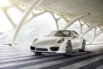White Sports Car Beneath Sweeping Cars Wallpaper 4K 1920x1280 White, Porsche, 911, Sports, Car, Beneath, Sweeping, Architectural, Arches, High-resolution, Desktop, Landscape, Full HD
