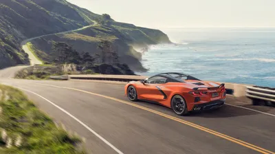 Bold Orange Wallpaper Cars Wallpaper 4K 5700x3198 Orange, Chevrolet, Corvette, (c8), Supercar, Cruising, A, Coastal, Highway;, Captured, Ultra, Desktop, White, Ultrawide, 4k