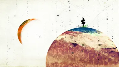 Stylized Illustration Small Figure Space Wallpaper 4K 1920x1080 Hd, Pc, Wallpaper, Featuring, A, Stylized, Illustration, Of, Small, Figure, Playing, Music, White, Ultrawide, Full HD