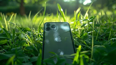 Apple Iphone Grass Highlighting Its Technology Wallpaper 4K 2912x1632 Hd, Desktop, Wallpaper, Of, An, Apple, Iphone, On, Grass, Highlighting, Sleek, Design, White, Yellow, Gray, Ultrawide, QHD
