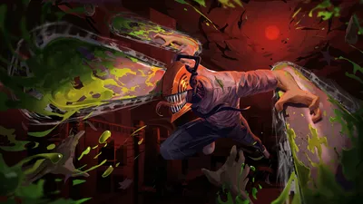 Denji Chainsaw Man Action Black/Dark Wallpaper 4K 1920x1080 Hd, Desktop, Wallpaper, Of, Denji, From, Chainsaw, Man, Action, Features, Intense, Vivid, Brown, Ultrawide, Full HD