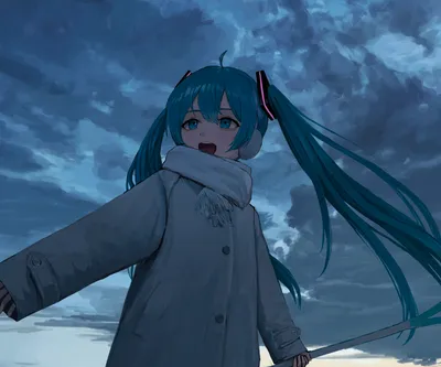 Bright Anime Wallpaper Nature Wallpaper 4K 2921x2434 Hd, Anime, Desktop, Wallpaper, Featuring, Vocaloid, Character, Hatsune, Miku, Teal, Twin-tails, Winter, Brown, Gray, Square, QHD