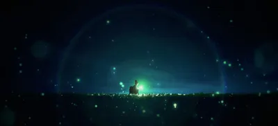 Fantasy Anime Night Displaying Fantasy Wallpaper 4K 2383x1080 A, Fantasy, Anime, Scene, At, Night, Displaying, Silhouette, Holding, Glowing, Green, Light, Orange, Brown, Ultrawide, Full HD