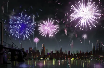 Sleek Artistic Wallpaper World Wallpaper 4K 5175x3375 Artistic, 4k, Ultra, Hd, Cityscape, Wallpaper, Featuring, Purple-lit, Buildings, Vibrant, Fireworks, Lighting, White, Ultrawide