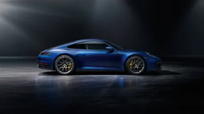 Side Profile Blue Cars Wallpaper 4K 4096x2304 Side, Profile, Of, A, Blue, Porsche, 911, Carrera, Sports, Car, Dark, Studio, Gray, Brown, Ultrawide, 4k