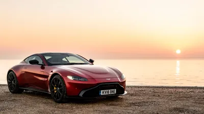 Red Aston Martin Vantage Cars Wallpaper 4K 4096x2304 Red, Aston, Martin, Vantage, Supercar, On, A, Shoreline, Sunset, Ultra, Desktop, Showing, White, Ultrawide, 4k