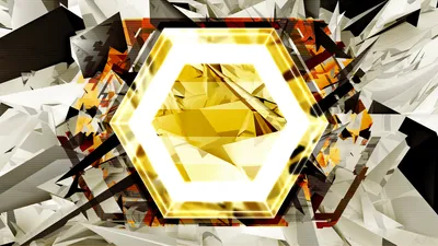 Facets Yellow Cgi Abstract Wallpaper 4K 1920x1080 Facets, Yellow, Cgi, Shapes, Abstract, 3d, Hd, Desktop, White, Ultrawide, Full HD