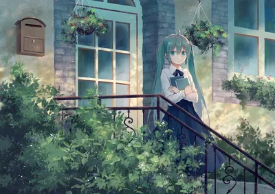 Calm Hatsune Wallpaper World Wallpaper 4K 1929x1364 Hd, Desktop, Wallpaper, Featuring, Hatsune, Miku, A, Popular, Vocaloid, Character, Standing, Lush, Brown, Gray, Landscape, Full HD