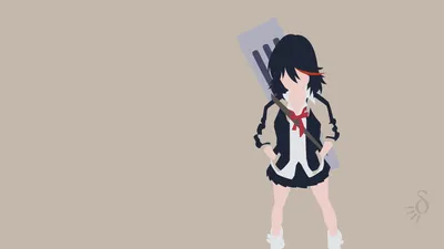 Minimalist Matoi Skirt Minimal Wallpaper 4K 1920x1080 Minimalist, Ryūko, Matoi, Skirt, Two-toned, Hair, Anime, Kill, Desktop, Gray, Ultrawide, Full HD