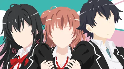 Misty Minimalist Wallpaper Minimal Wallpaper 4K 1920x1080 Minimalist, Hachiman, Hikigaya, Yui, Yuigahama, Yukino, Yukinoshita, Anime, Teen, Romantic, Comedy, Snafu, Pink, Orange, White, Ultrawide, Full HD