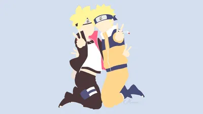 Crisp Minimalist Wallpaper Minimal Wallpaper 4K 1920x1080 Minimalist, Anime, Hd, Desktop, Wallpaper, Of, Naruto, Uzumaki, Boruto, Kneeling, Back-to-back, Both, White, Ultrawide, Full HD