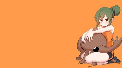 Minimalist Futaba Igarashi Minimal Wallpaper 4K 3840x2160 Minimalist, 4k, Ultra, Hd, Pc, Wallpaper, Of, Futaba, Igarashi, Green, Hair, Senpai, Orange, Purple, Gray, Ultrawide