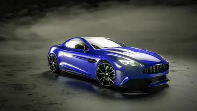 Vivid Blue Wallpaper Cars Wallpaper 4K 3840x2160 Blue, Aston, Martin, Vanquish, Grand, Tourer, Supercar, On, Reflective, Wet, Pavement, High-detail, White, Gray, Ultrawide, 4k