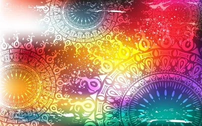 Colorful Abstract Vector Design Mandala Abstract Wallpaper 4K 2560x1600 Colorful, Abstract, Vector, Design, Featuring, Intricate, Mandala, Patterns, Vibrant, Hues, Making, Striking, White, Ultrawide, QHD