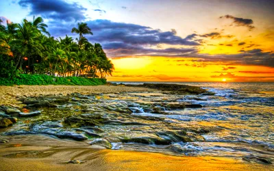 Serene Beach Sunset Vibrant Nature Wallpaper 4K 1920x1200 A, Serene, Beach, Scene, At, Sunset, Featuring, Vibrant, Colors, Reflecting, Off, Waves, White, Yellow, Purple, Ultrawide, Full HD