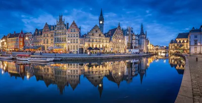 Architecture Belgium House World Wallpaper 4K 5422x2778 Architecture, Belgium, House, Building, River, Reflection, Man, Made, Ghent, Desktop, Red, Pink, Ultrawide, 4k