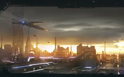 Vivid Futuristic Wallpaper World Wallpaper 4K 1920x1200 Hd, Pc, Desktop, Wallpaper, Of, A, Futuristic, Sci‑fi, Sci, City, Skyline, Sunset, White, Gray, Brown, Ultrawide, Full HD
