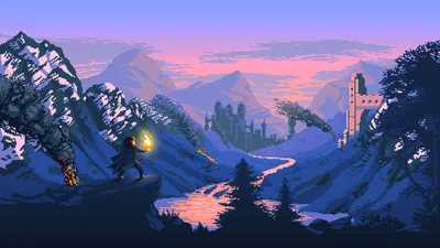 Golden Artistic Wallpaper Nature Wallpaper 4K 1920x1080 An, Artistic, Pixel, Art, Hd, Desktop, Wallpaper, Featuring, Mystical, Landscape, Mountains, Winding, Black, Purple, Ultrawide, Full HD