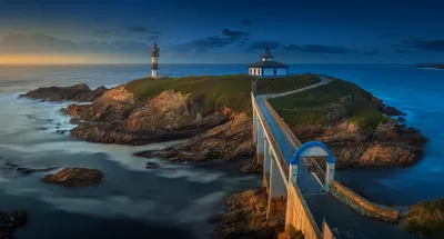 Rocky Coastline Dusk Man World Wallpaper 4K 2048x1100 Hd, Desktop, Wallpaper, Of, A, Rocky, Coastline, At, Dusk, Featuring, Man-made, Lighthouse, Brown, Ultrawide, Full HD