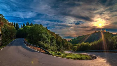 Sleek Man Wallpaper Nature Wallpaper 4K 1920x1080 Hd, Pc, Desktop, Wallpaper, Man-made, Road, Curves, Past, Trees, Toward, Golden, Sunrise, Brown, Ultrawide, Full HD