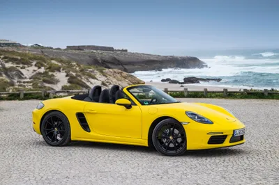 Yellow Boxster Convertible Coastal Cars Wallpaper 4K 4096x2731 Yellow, Porsche, Boxster, Convertible, Parked, By, A, Coastal, Road, Ultra, Desktop, Gray, Landscape, 4k