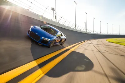 Blue Supercar Speeding Cars Wallpaper 4K 2400x1600 Blue, Audi, R8, Supercar, Speeding, On, A, Banked, Racetrack, Sun, Flare, Dynamic, White, Landscape, Full HD