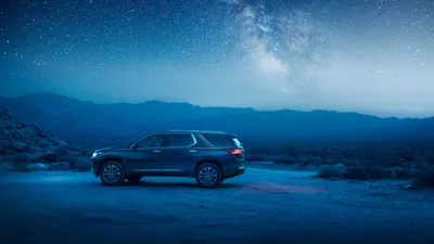 Radiant Chevrolet Wallpaper Nature Wallpaper 4K 2844x1600 Chevrolet, Traverse, Suv, Parked, On, A, Desert, Plain, Beneath, Star-filled, Night, Sky, Brown, Red, Ultrawide, QHD