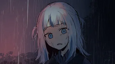 Moody Virtual Wallpaper Black/Dark Wallpaper 4K 1920x1080 Hd, Desktop, Wallpaper, Featuring, Virtual, Youtuber, Gawr, Gura, Anime, Style, Standing, Rain, Gray, Ultrawide, Full HD