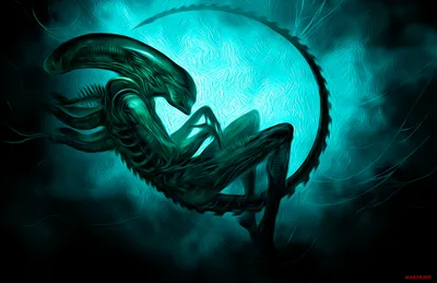 Iconic Alien Creature Curled Space Wallpaper 4K 1600x1035 Hd, Pc, Desktop, Wallpaper, Featuring, The, Iconic, Alien, Creature, Curled, Front, Glowing, Yellow, Ultrawide