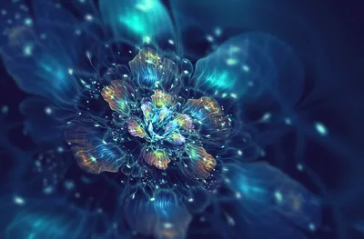 Crisp Abstract Wallpaper Nature Wallpaper 4K 2600x1707 Abstract, Fractal, Light, Flower, In, Vivid, Teal, And, Gold, Glowing, Against, Deep, Black, Ultrawide, QHD