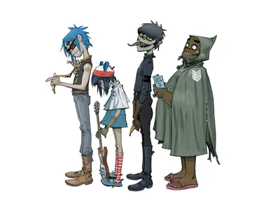 Animated Band Gorillaz Cars Wallpaper 4K 1600x1200 Hd, Pc, Desktop, Wallpaper, Featuring, The, Animated, Band, Gorillaz, Their, Distinct, Cartoon, White, Landscape