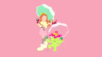 Minimalist Vector Anime Minimal Wallpaper 4K 1920x1080 Minimalist, Vector, Anime, Hd, Pc, Desktop, Wallpaper, Of, Mimi, Tachikawa, Palmon, Digimon, Pink, Gray, Ultrawide, Full HD