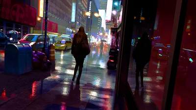 Rain Night Artistic City Rainy Black/Dark Wallpaper 4K 1920x1080 Rain, Night, Artistic, City, Rainy, Hd, Desktop, White, Ultrawide, Full HD