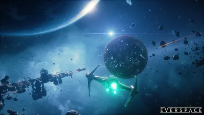 Everspace Spaceship Navigating Asteroid Space Wallpaper 4K 1920x1080 Hd, Desktop, Wallpaper, Featuring, A, Scene, From, Everspace, Spaceship, Navigating, Through, Asteroid, Gray, Ultrawide, Full HD
