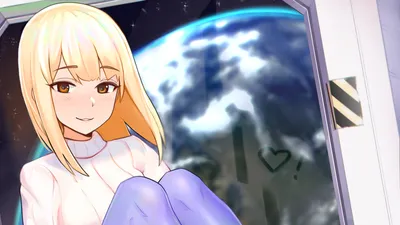 Dreamy Blonde Wallpaper Space Wallpaper 4K 2132x1199 Blonde, Anime, Original, With, Brown, Eyes, Seated, By, Spacecraft, Window, Earth, Stars, White, Black, Ultrawide, Full HD