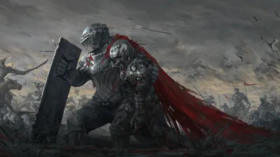 Fantasy Depicting Battle Worn Knight Fantasy Wallpaper 4K 1920x1080 Hd, Fantasy, Desktop, Wallpaper, Depicting, A, Battle-worn, Knight, Dark, Armor, Red, Cape, Gray, Ultrawide, Full HD