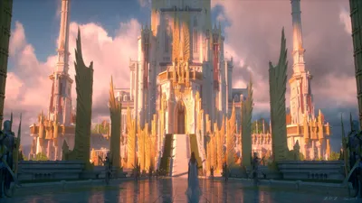 Bold Majestic Wallpaper Fantasy Wallpaper 4K 1920x1080 Hd, Wallpaper, Showcasing, A, Majestic, Fantasy, Building, With, Towering, Spires, Glowing, Golden, Gray, Pink, Ultrawide, Full HD