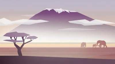 Vivid Elephant Wallpaper Nature Wallpaper 4K 1920x1080 Elephant, Africa, Mountain, Minimalist, Nature, Artistic, Landscape, Hd, Desktop, Gray, Ultrawide, Full HD