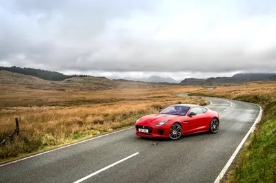 Red Jaguar Type Sports Cars Wallpaper 4K 4096x2726 Red, Jaguar, F-type, Sports, Car, On, A, Winding, Country, Road, Through, Rolling, White, Ultrawide, 4k