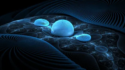 Misty Captivating Wallpaper Abstract Wallpaper 4K 2560x1440 A, Captivating, Abstract, Fractal, Design, Featuring, Glowing, Blue, Orbs, Intricate, Patterns, Creating, Brown, Yellow, Ultrawide, QHD