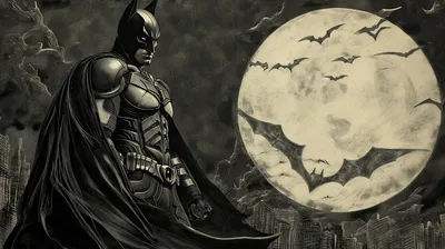 Dreamy Batman Wallpaper World Wallpaper 4K 2912x1632 Hd, Desktop, Wallpaper, Featuring, Batman, With, A, Backdrop, City, Skyline, Full, Moon, Gray, Ultrawide, QHD