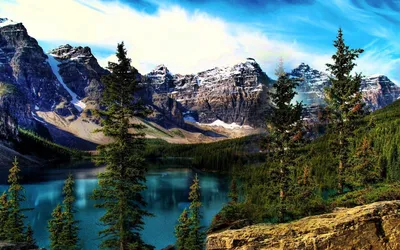 Vivid Vibrant Wallpaper Nature Wallpaper 4K 1920x1200 Hd, Pc, Desktop, Wallpaper, Featuring, A, Vibrant, Nature, Landscape, Evergreen, Trees, Clear, White, Ultrawide, Full HD