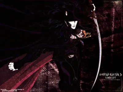 Anime Vampire Hunter Dynamic Black/Dark Wallpaper 4K 1600x1200 Hd, Anime, Desktop, Wallpaper, Featuring, Vampire, Hunter, D., Dynamic, Pose, Cloaked, Dark, Black, Blue, Landscape
