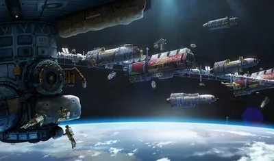 Golden Sci Wallpaper Space Wallpaper 4K 1920x1130 A, Stunning, Sci‑fi, Scene, Featuring, Detailed, Space, Station, Alongside, Orbiting, Vessels, Set, White, Ultrawide, Full HD