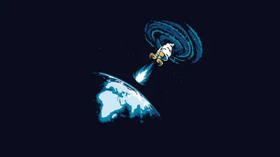 Humorous Religious Themed Astronaut Space Wallpaper 4K 1920x1080 Hd, Pc, Desktop, Wallpaper/background:, Humorous, Religious-themed, Astronaut, Blasting, Off, Earth, Toward, Glowing, White, Ultrawide, Full HD