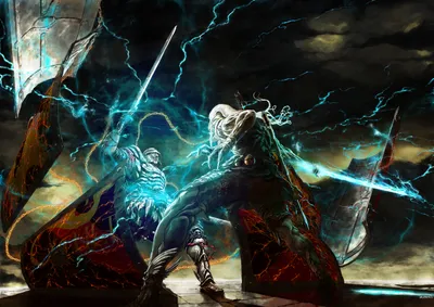 Dynamic Fantasy Battle Warriors Wielding Fantasy Wallpaper 4K 3508x2480 A, Dynamic, Fantasy, Battle, Scene, With, Warriors, Wielding, Swords, Shields, Illuminated, Lightning, Gray, Teal, Landscape, QHD