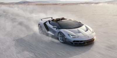 Silver Centenario Supercar Speeding Across Cars Wallpaper 4K 4096x2048 Silver, Lamborghini, Centenario, Supercar, Speeding, Across, A, Salt, Flat, Convertible, Top, Down, Gray, Ultrawide, 4k