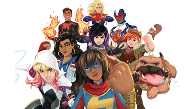 Marvel Rising Comic Group Abstract Wallpaper 4K 2496x1404 Marvel, Rising, Hd, Pc, Desktop, Wallpaper:, Comic-style, Group, Portrait, Young, Heroes, Front, White, Ultrawide, Full HD